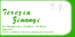 terezia zimanyi business card