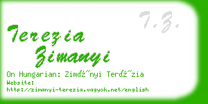 terezia zimanyi business card